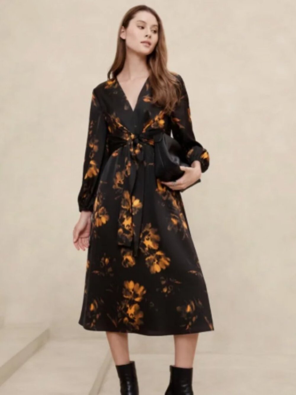 Banana Republic Satin Tie-Front Midi Dress (14)